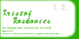 kristof roskovics business card