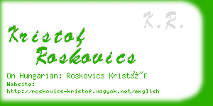 kristof roskovics business card
